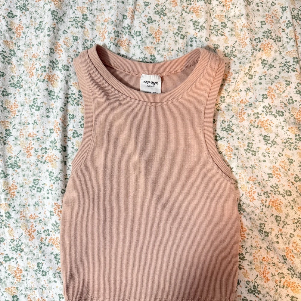 Tilly's Beige Ribbed Knit Top